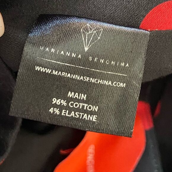 Marianna Senchina Two-Piece Black Polka Dot Bow Top Ruffled Midi Skirt Size M - Picture 9 of 15